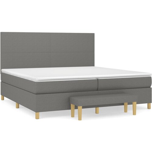 Maison Chic Box spring postelja - Vzmetna postelja z vzmetnico temno siva 200x200 cm blago SL19492, (21893592) Cene
