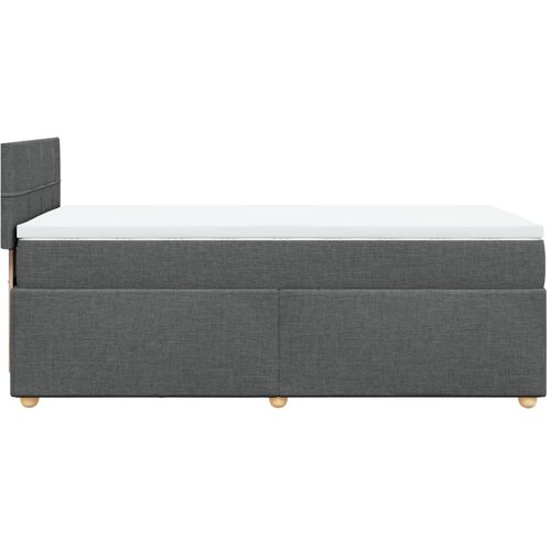  Krevet s oprugama i madracem tamnosivi 100 x 200 cm od tkanine Slike