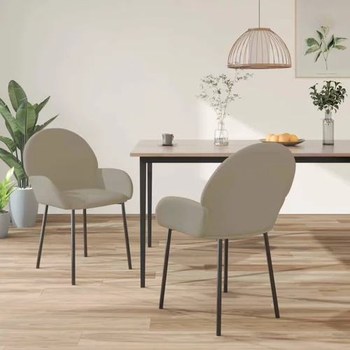  Jedilni stoli 2 kosa svetlo siv žamet, (20699851)