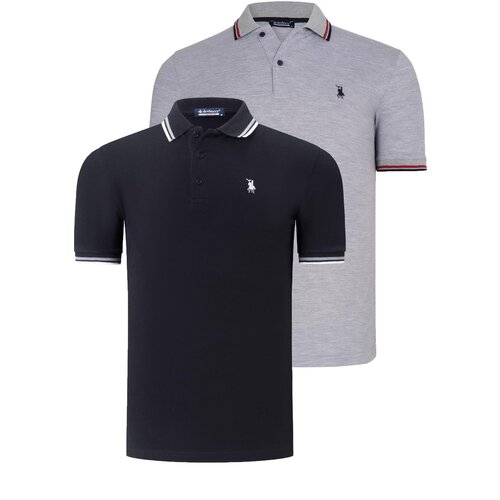 Dewberry DUAL SET T8594 MENS T-SHIRT-BLACK-GREY Slike