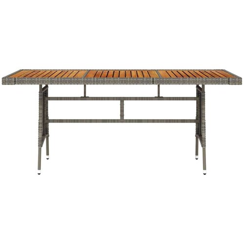 VidaXL Vrtni stol sivi 160x70x72 cm poliratan i masivno bagremovo drvo Slike