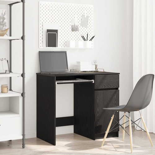 VidaXL Radni stol crni hrast 86x49x76 cm konstruirano drvo Slike