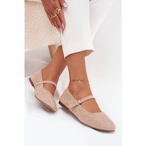 Boto Embellished Women&amp;#039;s Ballerinas With Strap Pink Olivisse Slike