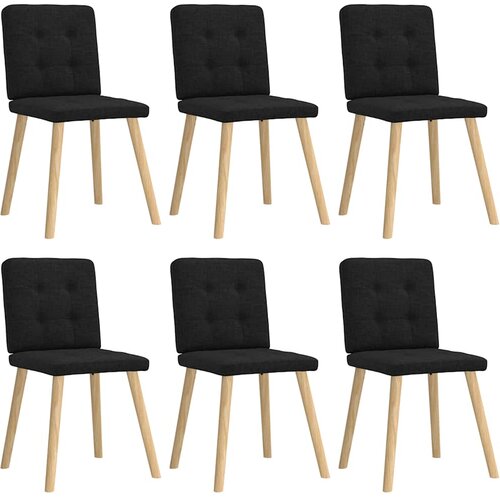 VidaXL Blagovaonske stolice 6 kom crne od tkanine Slike