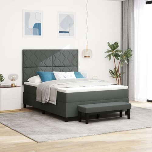  Postelja z vzmetnico z vzmetnico Temno siva 140 x 200 cm blago, (5000128683) Cene