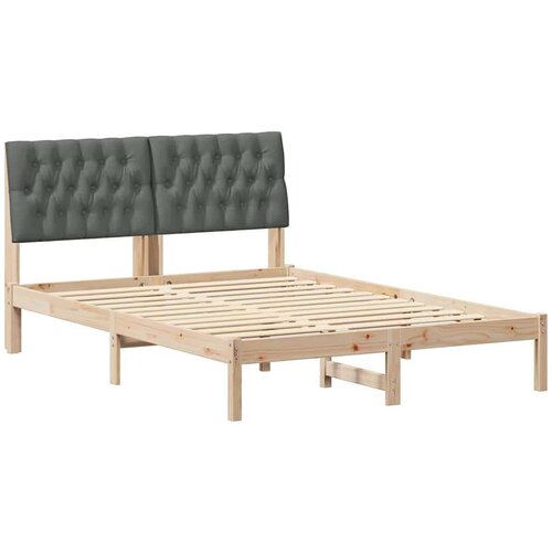 VidaXL krevetni okvir s tapiciranim uzglavljem smeđa 135 x 190 cm Slike