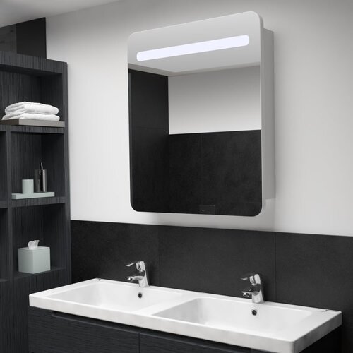 VidaXL LED kopalni&amp;scaron;ka omarica z ogledalom 68x9x80 cm Slike