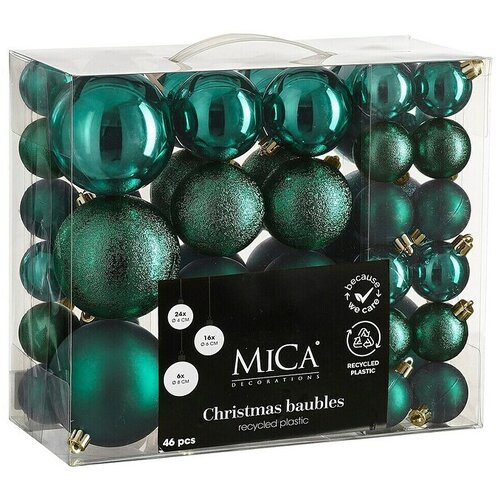 Mica Decorations Božićne kuglice (Petrolej, Plastika, Promjer: 4 cm - 8 cm, 46 Kom.) Cijene