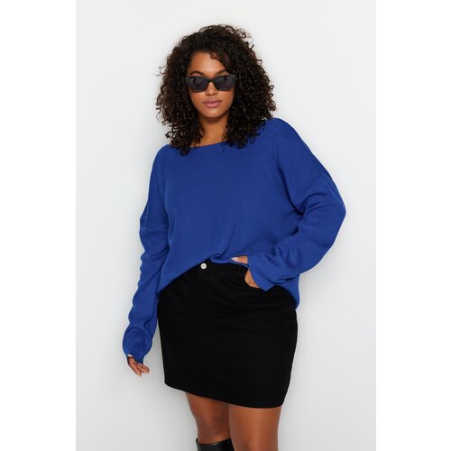 Trendyol Curve Plus Size Sweater - Blue - Regular fit Cijene