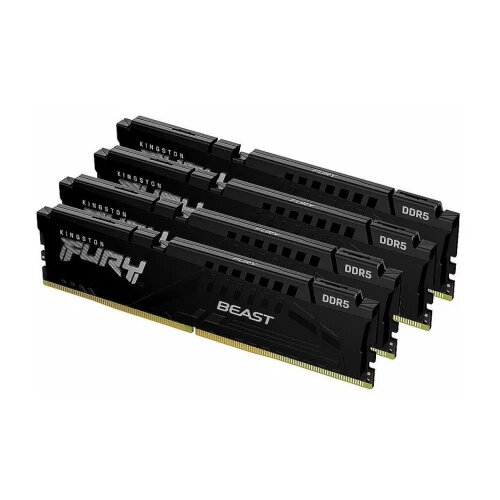 Kingston DDR5 128GB (4x32GB) 5600MHz [FURY BEAST], Non-ECC UDIMM, CL40 1.25V, 288-Pin 2Rx8, Memory Kit, w/Heatsink, XMP Slike