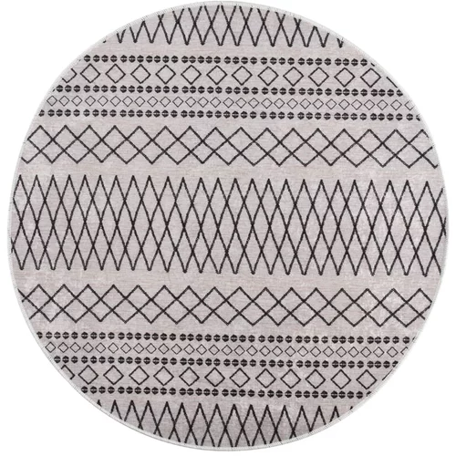  Perivi tepih φ 120 cm crno-bijeli protuklizni