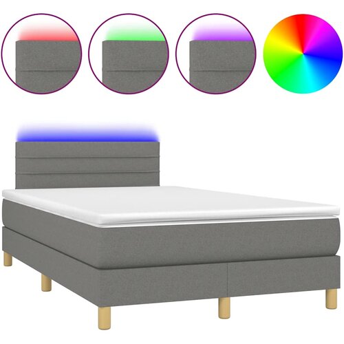  box spring s madracem LED tamnosivi 120 x 190 cm tkanina Slike