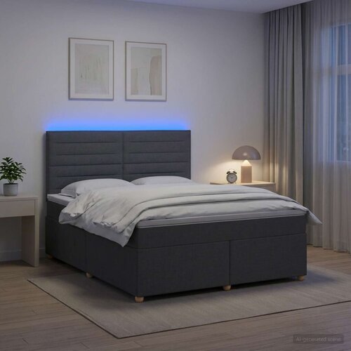  Boxspring krevet s madracem Tamnosiva 160 x 200 cm Tkanina - Tamnosiva 160 x 200 cm Dizajn linija Cene