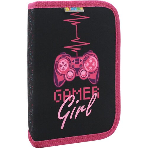 STREET jednostruka pernica sa 2 preklopa Gamer girl sa priborom Slike