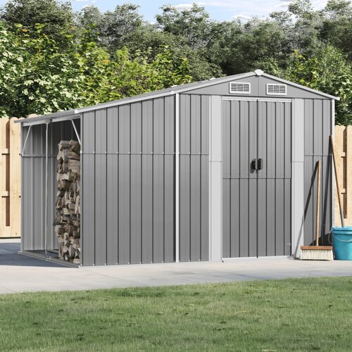 VidaXL Vrtno spremi&amp;scaron;te sivo 277 x 192,5 x 179 cm od pocinčanog čelika Slike
