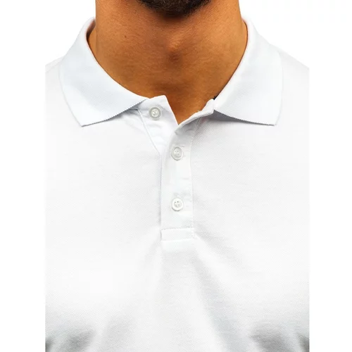 DStreet Stylish men's polo shirt 9025 - white,