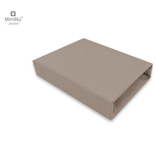 MimiNu pamučna &amp;scaron;ifon plahta s elastičnom trakom 120x60 cm - Mokka Slike
