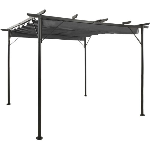 vidaXL Pergola z zložljivo streho antracitna 3x3 m jeklo 180 g/m² Cene