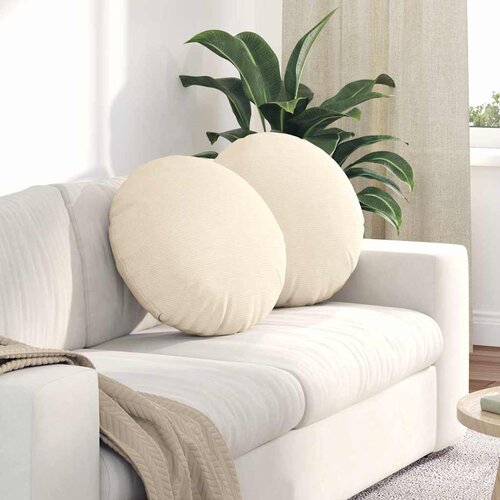 VidaXL jastučići za sjedenje 2 pcs krema &amp;Oslash; 50 cm kordura tekstil Slike