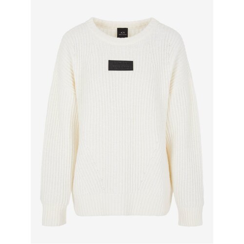 Armani Women's Cream Wool Sweater Exchange - Women Cene