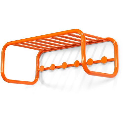 Spinder Design Oranžen kovinski stenski obe&amp;scaron;alnik s polico Retro &amp;ndash; Slike