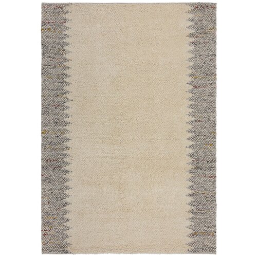 Flair Rugs Sivi/krem ručno rađen tepih od mje&amp;scaron;avine vune 160x230 cm Minerals Border &amp;ndash; Slike