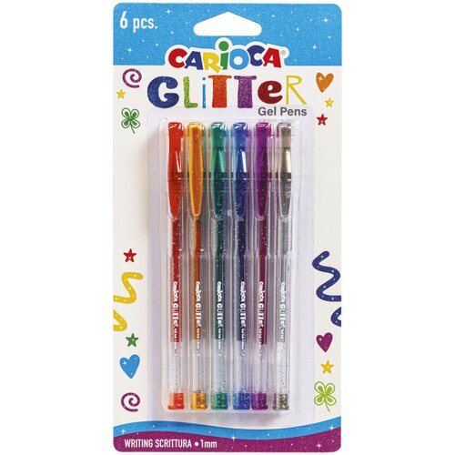 Carioca Glitter Gel Pens - 6 kos. Cene