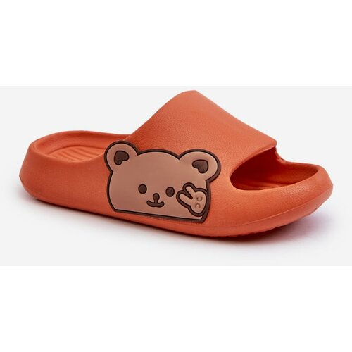 Kesi Lightweight foam slippers with teddy bear, Orange Relif Slike