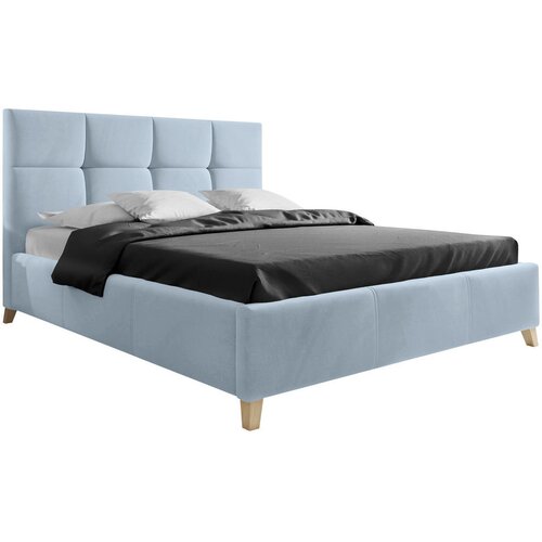 CARRYHOME OBLAZINJENA POSTELJA 180 cm x 220 cm , tekstil svetlo modra Cene