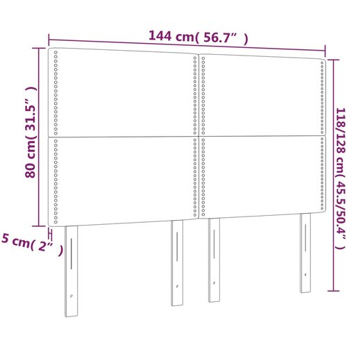  Uzglavlje sivo 144x5x118/128 cm umjetna koža Slike