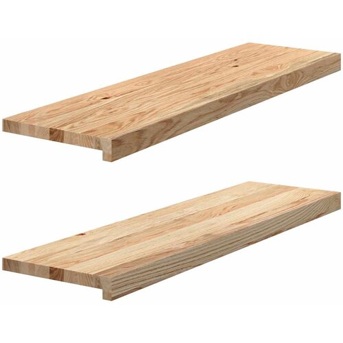 vidaXL Okenske police 2 kosa neobdelana 90x30x2 cm trdna hrastovina, (5000208459) Cene