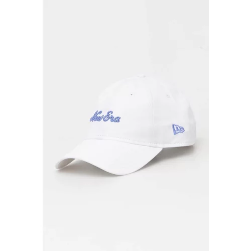 New Era Bombažna bejzbolska kapa bela barva