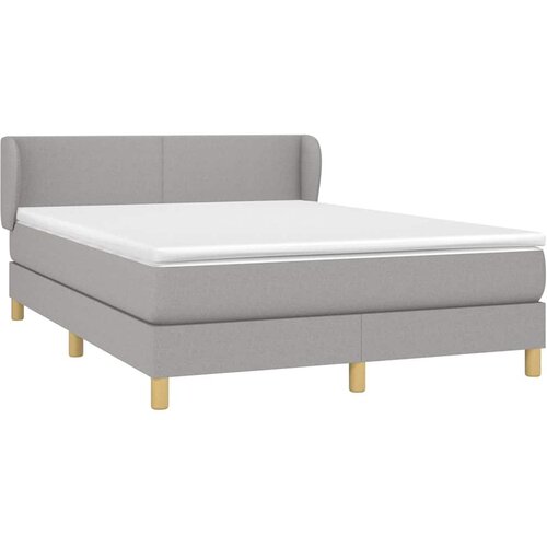  Krevet box spring s madracem svjetlosivi 140x200 cm od tkanine Slike