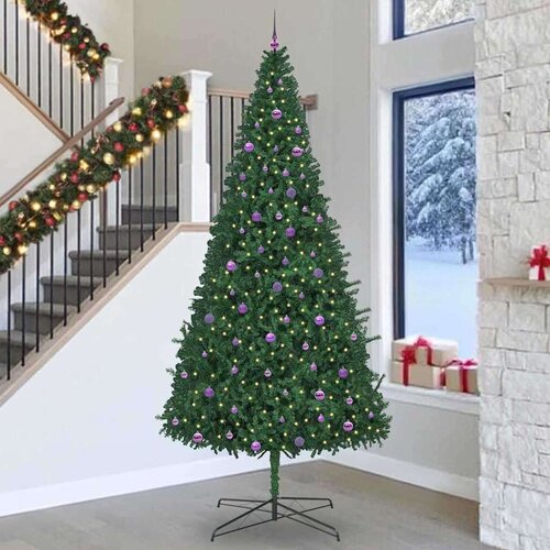 vidaXL Božično drevo z dekorativnimi lučmi Zelena 400 cm PVC Cene