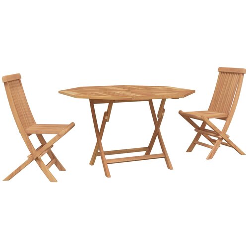 Bistro set za vrt 3 pcs Smeđa Masivno tikovno drvo Slike