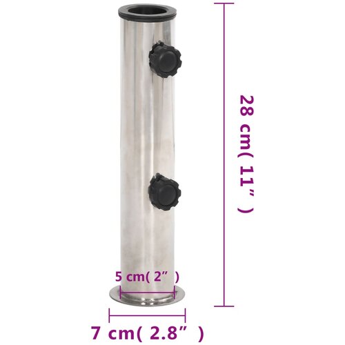  Baza suncobrana za stup &amp;Oslash; 38/48 mm srebrna nehrđajući čelik Slike