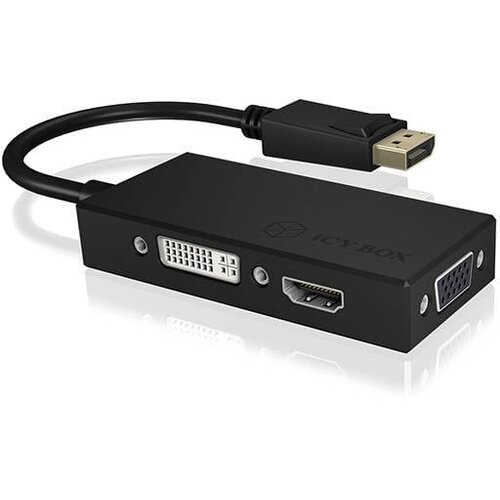 Icybox DisplayPort adapter [1x mo&scaron;ki konektor DisplayPort - 1x DVI\, ženski konektor VGA\, ženski konektor HDMI] IB-AC1031, (20540945) Cene