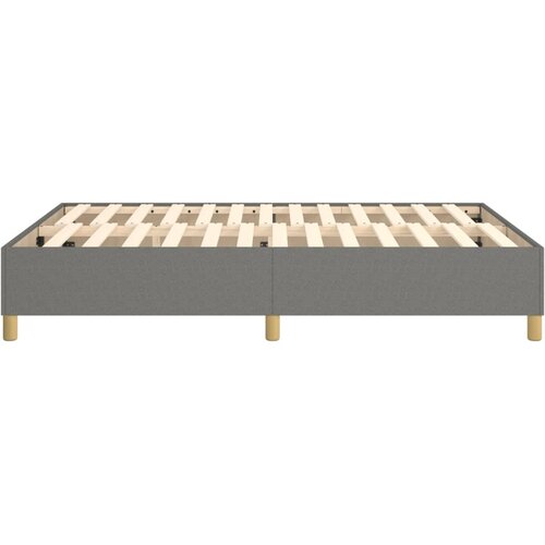  Okvir za krevet s oprugom tamnosivi 140 x 190 cm od tkanine Slike