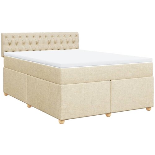 vidaXL Krevet s oprugama i madracem krem 140 x 190 cm od tkanine Cijene