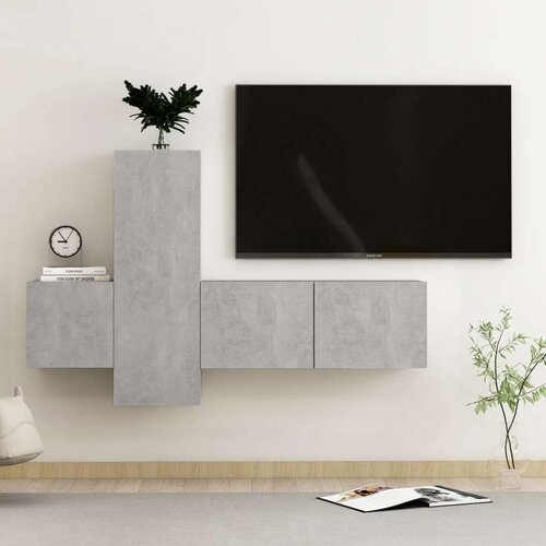  3-dijelni set TV ormarića siva boja betona od iverice Cijene