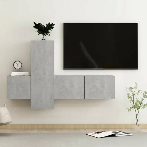  3-dijelni set TV ormarića siva boja betona od iverice