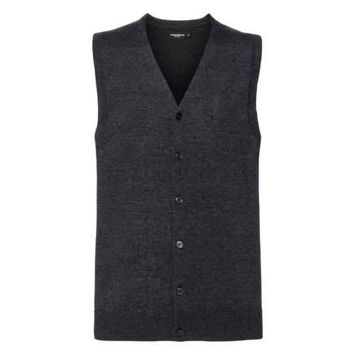 RUSSELL Men's Sleeveless Cardigan, Neckline V R719M 50/50 50% Cotton 50% Acrylic CottonBlend TM weave 12 275g