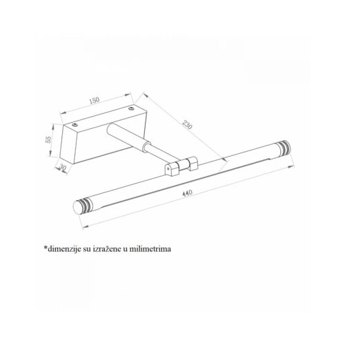 Vesta 497 ZIDNA LAMPA LED 9W 3000K CRNA/ZLATO Slike