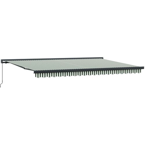  Povlačivi tende Zelena i bijela 500 &amp;times; 300 cm Platno i Aluminij Slike