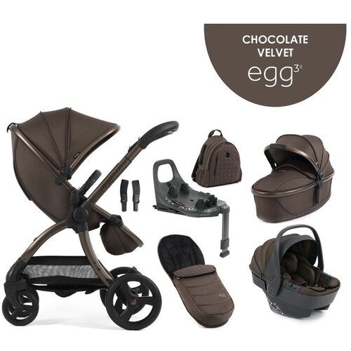 Egg 3 dječja kolica 6u1 s autosjedalicom Shell 360 i ISOFIX bazom, Chocolate Velvet Cijene