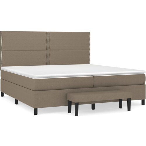 vidaXL Box spring postelja z vzmetnico taupe 200x200 cm blago, (20893718) Cene