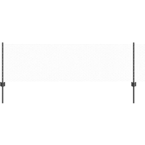 vidaXL Oprijemni stebri 11 kosov U-kanal siva 60 cm jeklo, &Scaron;esterokotna ograja siva 0.6x25 m jeklo Cene