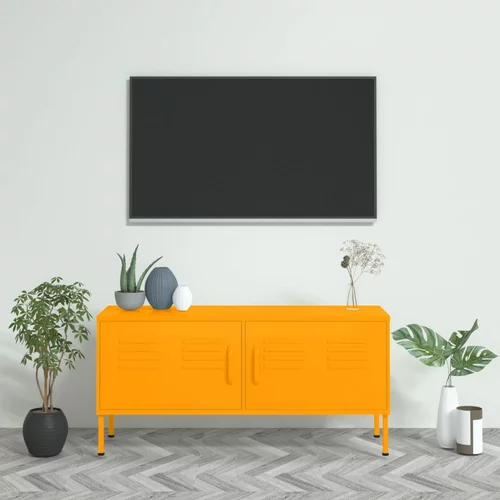 vidaXL TV omarica gorčično rumena 105x35x50 cm jeklo