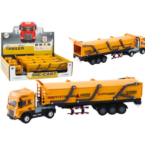 Truck With Trailer TIR Transport Vehicle 1:24 Sounds Lights Yellow Slike