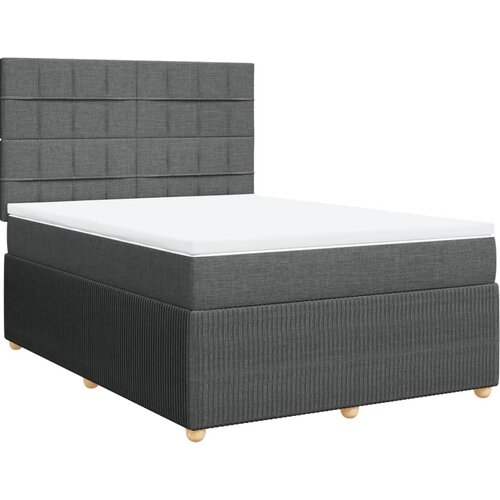 Maison Chic Box spring postelja - Vzmetna postelja z vzmetnico temno siva 140x200 cm blago SL11527, (21904281) Cene